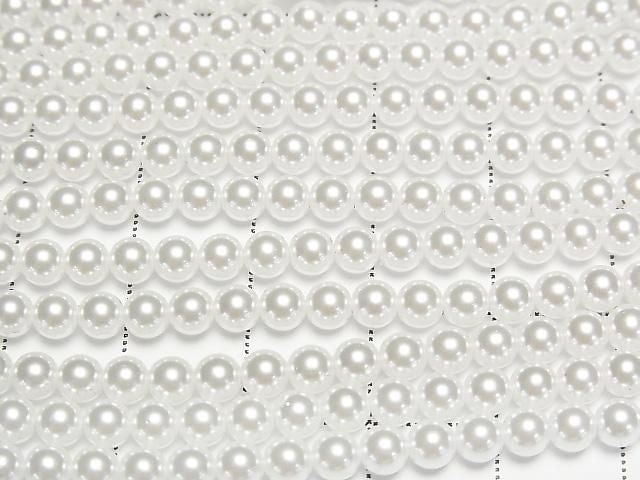[Video] Glass pearl Round 4mm [White] 1strand beads (aprx.15inch/38cm)