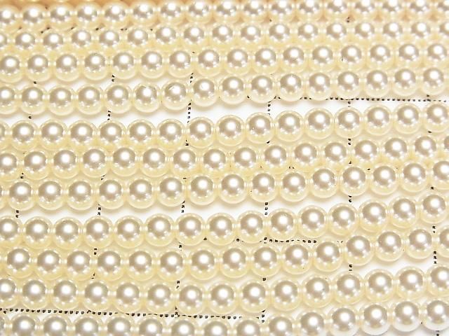 [Video] Glass pearl Round 4mm [Champagne] 1strand beads (aprx.15inch/38cm)