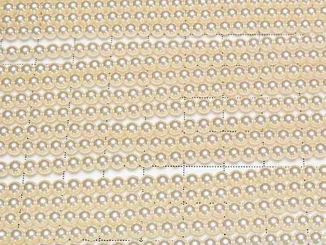 [Video] Glass pearl Round 4mm [Champagne] 1strand beads (aprx.15inch/38cm)