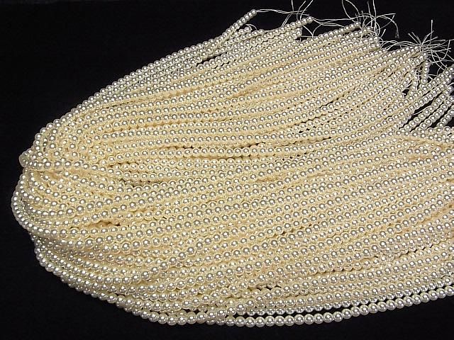 [Video] Glass pearl Round 4mm [Champagne] 1strand beads (aprx.15inch/38cm)