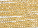 [Video] Glass pearl Round 4mm [Gold] 1strand beads (aprx.15inch/38cm)
