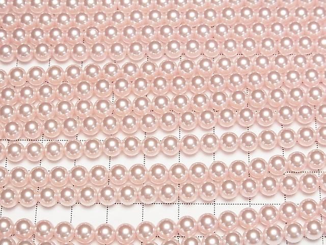 [Video] Glass Pearl Round 6mm [Baby Pink] 1strand beads (approx. 15 inches/38 cm)