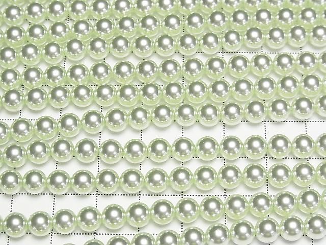 [Video] Glass Pearl Round 6mm [Light Green] 1strand beads (approx. 15 inches/38 cm)