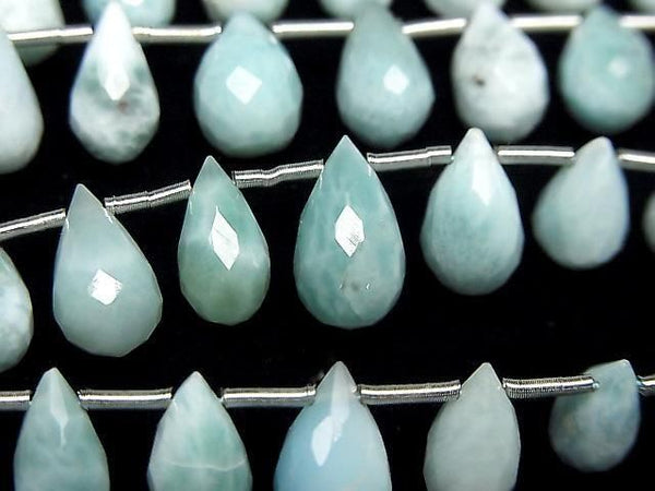 [Video]Larimar Pectolite AA++ Drop Faceted Briolette half or 1strand (26pcs)