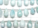 [Video]Larimar Pectolite AA++ Drop Faceted Briolette half or 1strand (26pcs)