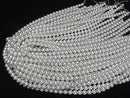 [Video] Glass pearl Round 6mm [Silver] 1strand beads (aprx.15inch/38cm)