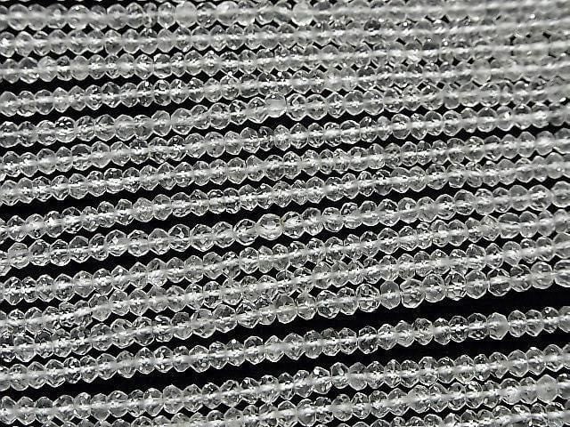 [Video] Crystal AAA- Faceted Button Rondelle 1strand beads (approx. 13 inches/32 cm)