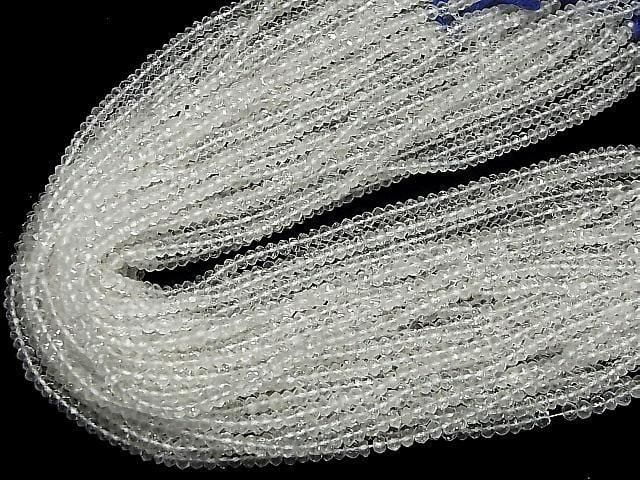 Quartz Cristal AAA - Rondelle Bouton Facettée 1 brin (environ 33 cm)