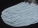 [Video] Glass pearl Round 6mm [Blue] 1strand beads (aprx.15inch/38cm)