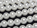 [Video] Glass pearl Round 6mm [White] 1strand beads (aprx.15inch/37cm)