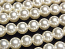 [Video] Glass Pearl Round 6mm [Champagne] 1strand beads (approx. 15 inches/37 cm)