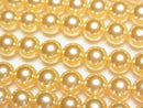 [Video] Glass Pearl Round 6mm [Gold] 1strand beads (approx. 15 inches/38 cm)
