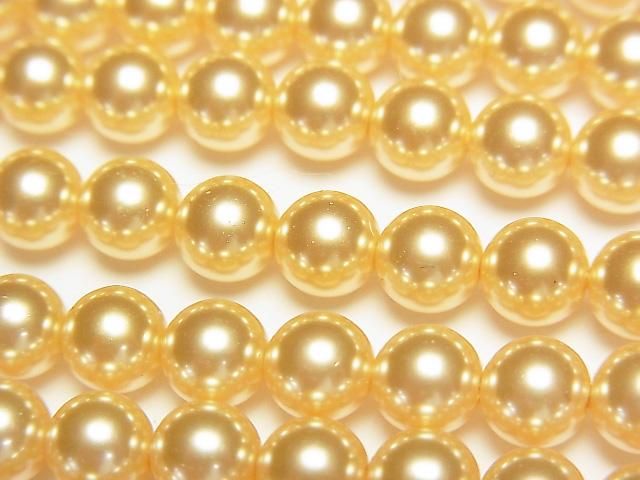 [Video] Glass Pearl Round 6mm [Gold] 1strand beads (approx. 15 inches/38 cm)