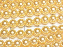 [Video] Glass Pearl Round 6mm [Gold] 1strand beads (approx. 15 inches/38 cm)