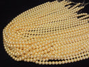 [Video] Glass Pearl Round 6mm [Gold] 1strand beads (approx. 15 inches/38 cm)