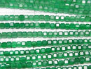 [Video]High Quality! Green Onyx AAA Cube Shape 2x2x2mm 1strand beads (aprx.15inch/37cm)