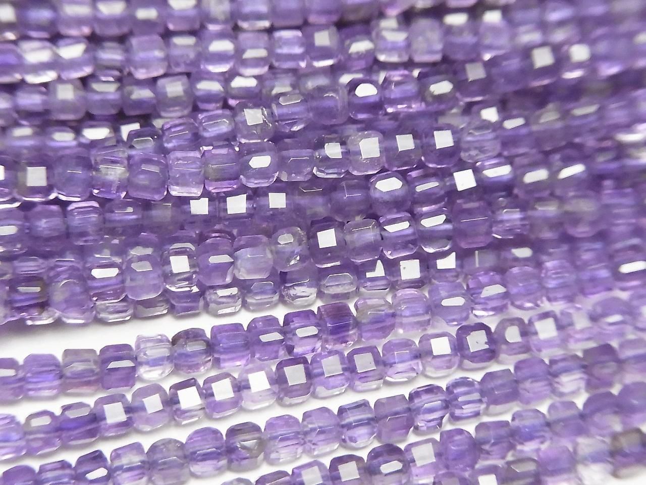 Amethyst  AA+ Cube Shape 2x2x2mm 1strand beads (aprx.15inch/37cm)High Quality!