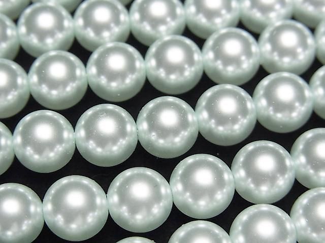[Video] Glass pearl Round 8mm [Light blue] 1strand beads (aprx.15inch/38cm)