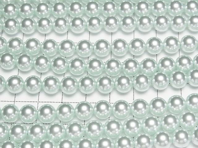 [Video] Glass pearl Round 8mm [Light blue] 1strand beads (aprx.15inch/38cm)
