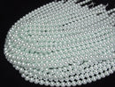 [Video] Glass pearl Round 8mm [Light blue] 1strand beads (aprx.15inch/38cm)