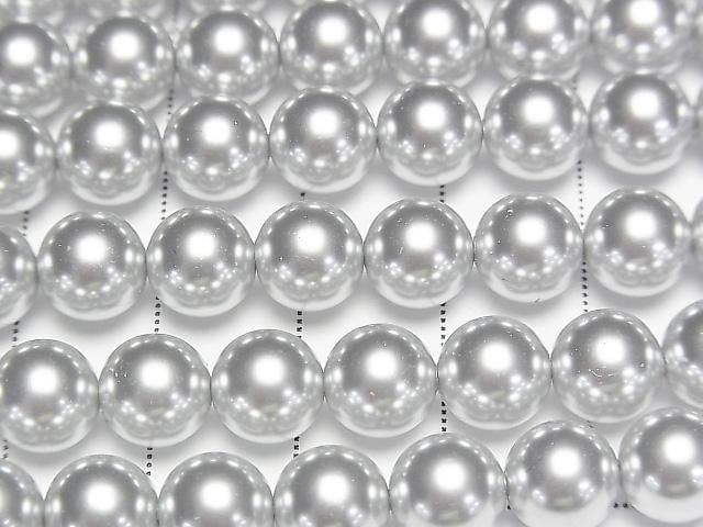 [Video] Glass Pearl Round 8mm [Silver] 1strand beads (approx. 15 inches/37 cm)