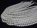 [Video] Glass Pearl Round 8mm [Silver] 1strand beads (approx. 15 inches/37 cm)