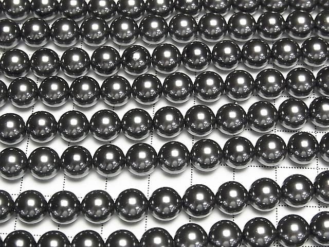[Video] Glass Pearl Round 8mm [Black] 1strand beads (approx. 15 inches/38 cm)