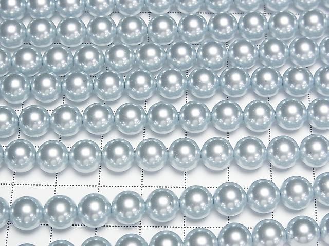 [Video] Glass Pearl Round 8mm [Blue] 1strand beads (approx. 15 inches/38 cm)