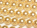 [Video] Glass Pearl Round 8mm [Gold] 1strand beads (approx. 15 inches/36 cm)