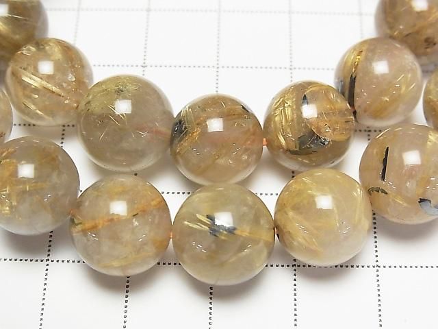 [Video]Rutilated Quartz AA+ Round 12mm Bracelet