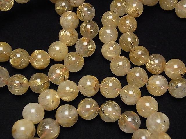 [Video]Rutilated Quartz AA+ Round 12mm Bracelet
