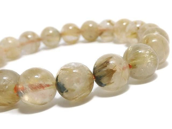 [Video][One of a kind] Rutilated Quartz AA+ Round 9.5mm Bracelet NO.3