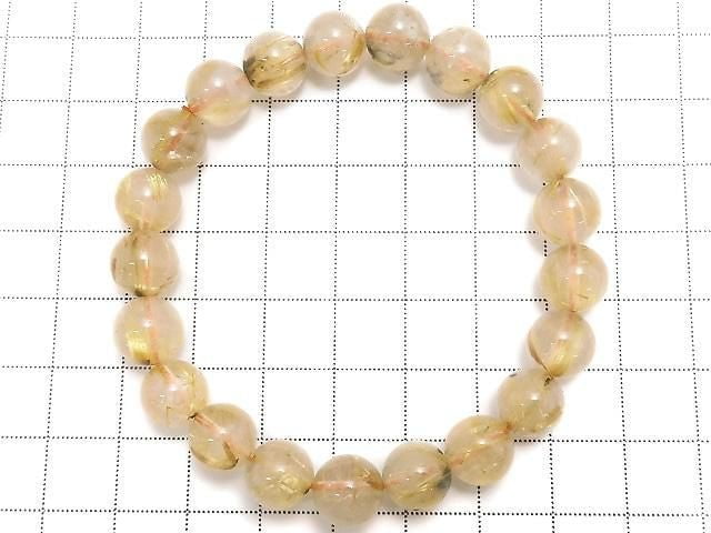 [Video][One of a kind] Rutilated Quartz AA+ Round 9.5mm Bracelet NO.3