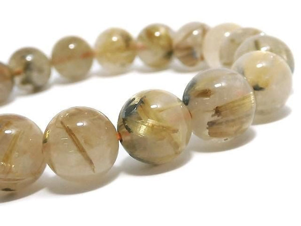 [Video][One of a kind] Rutilated Quartz AA+ Round 10mm Bracelet NO.6