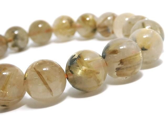 [Video][One of a kind] Rutilated Quartz AA+ Round 10mm Bracelet NO.6