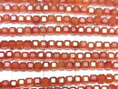 [Video] High Quality! Red Agate AAA Cube Shape 2x2x2mm 1strand beads (approx. 15 inches/37 cm)