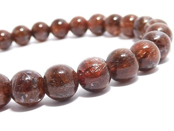 [Video][One of a kind] Copper Rutilated Quartz AAA- Round 7.5mm Bracelet NO.4