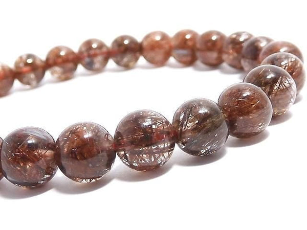 [Video][One of a kind] Copper Rutilated Quartz AAA- Round 7.5mm Bracelet NO.9