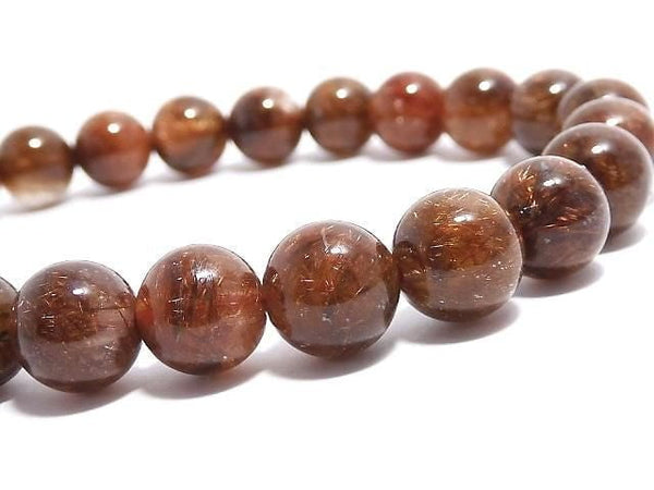 [Video][One of a kind] Copper Rutilated Quartz AAA- Round 8mm Bracelet NO.10