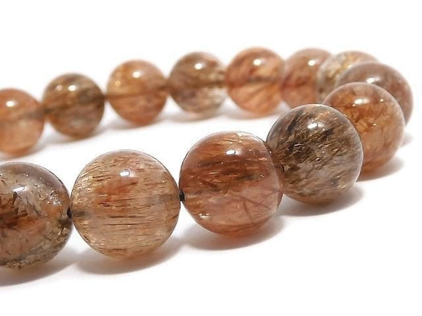 [Video][One of a kind] Foliated Mica in Quartz AAA- Round 10.5mm Bracelet NO.203