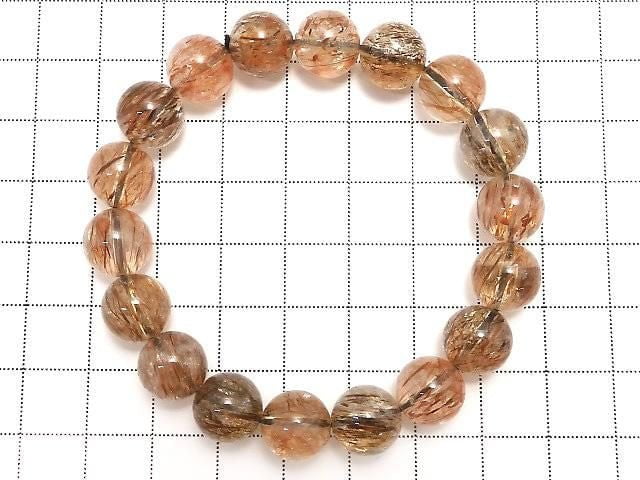 [Video][One of a kind] Foliated Mica in Quartz AAA- Round 10.5mm Bracelet NO.204