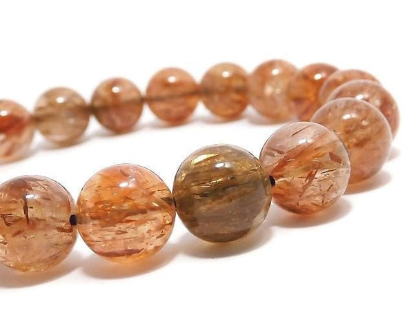 [Video][One of a kind] Foliated Mica in Quartz AAA- Round 10mm Bracelet NO.205