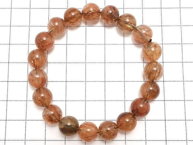 [Video][One of a kind] Foliated Mica in Quartz AAA- Round 10mm Bracelet NO.205