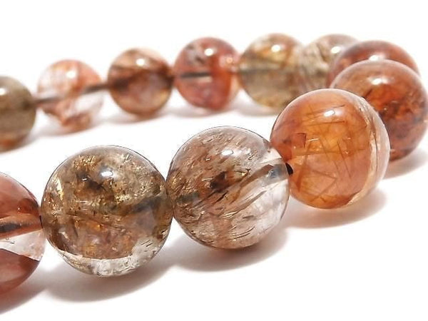 [Video][One of a kind] Foliated Mica in Quartz AAA- Round 11.5mm Bracelet NO.209