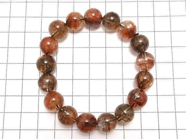 [Video][One of a kind] Foliated Mica in Quartz AAA- Round 11.5mm Bracelet NO.209