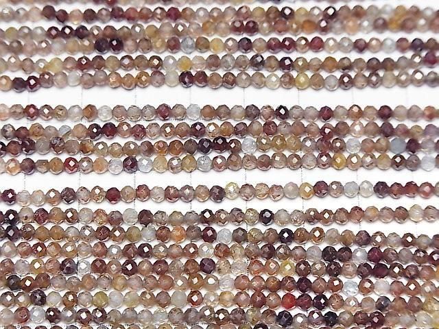 [Video] High Quality! Natural Brown Zircon AAA- Faceted Round 3mm 1strand Beads (approx. 15 inches/37 cm)
