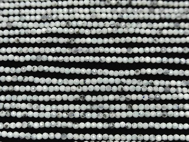 [Video]High Quality! Sesame Jasper Faceted Round 2mm 1strand beads (aprx.15inch/38cm)