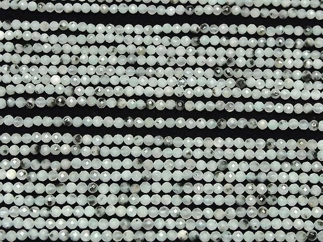 [Video] High Quality! Sesame Jasper Faceted Round 3mm 1strand beads (approx. 15 inches/38 cm)
