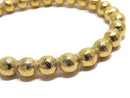 [Video][One of a kind] Meteorite (Muonionalusta) Round 6mm Yellow Gold Bracelet NO.1