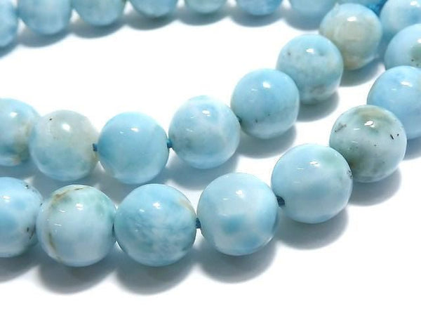 [Video][One of a kind] Larimar Pectolite AA+ Round 9mm 1strand beads (aprx.16inch/39cm) NO.102